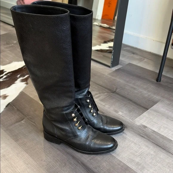 Balenciaga Black Leather Knee-High Boots - Picture 3 of 3